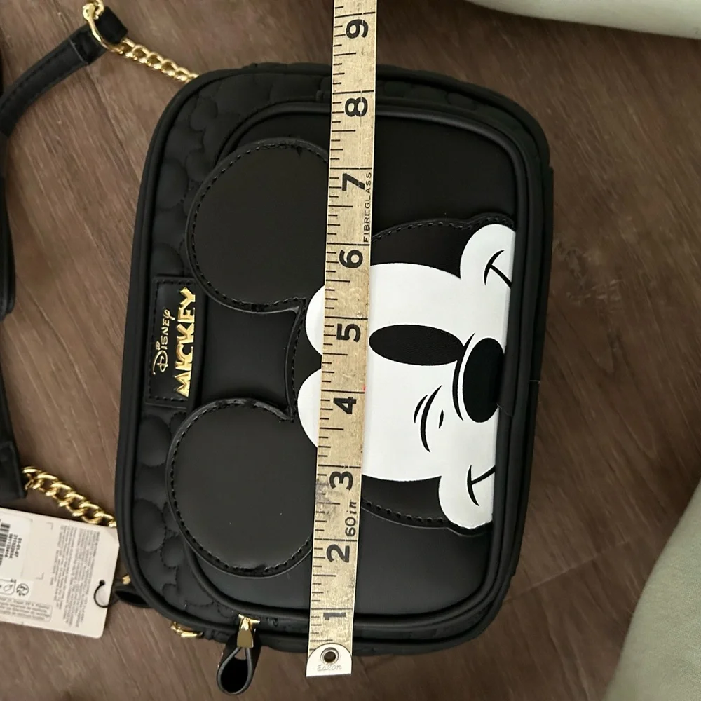NWT Disney Mickey Mouse Black and Gold Crossbody Bag - Picture 6 of 7